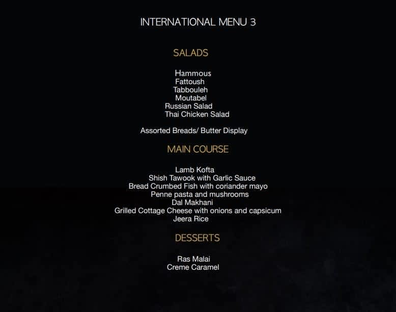 International Menu