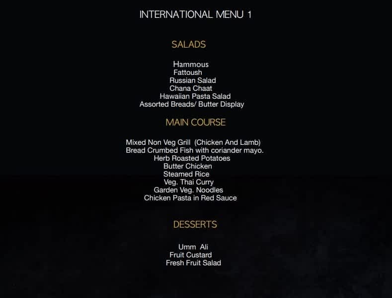 International Menu