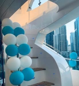 party decoration on yacht Dubai