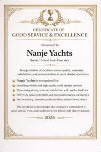yacht rental best company award- Nanje Yachts